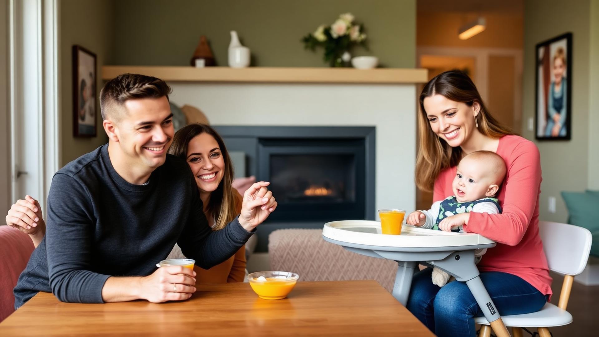 Family enjoying breakfast